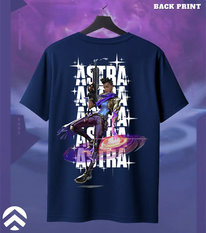 Astra - Cosmic Control Valorant T Shirt | Map-Wide Mastery Tee - Back (Dual Print) / Navy / S - Valorant