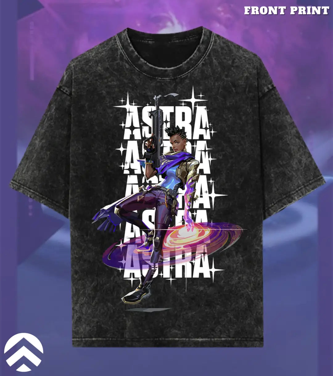 Astra – Cosmic Vision Valorant Acid Wash Tee | Bold Gamer Streetwear - Valorant
