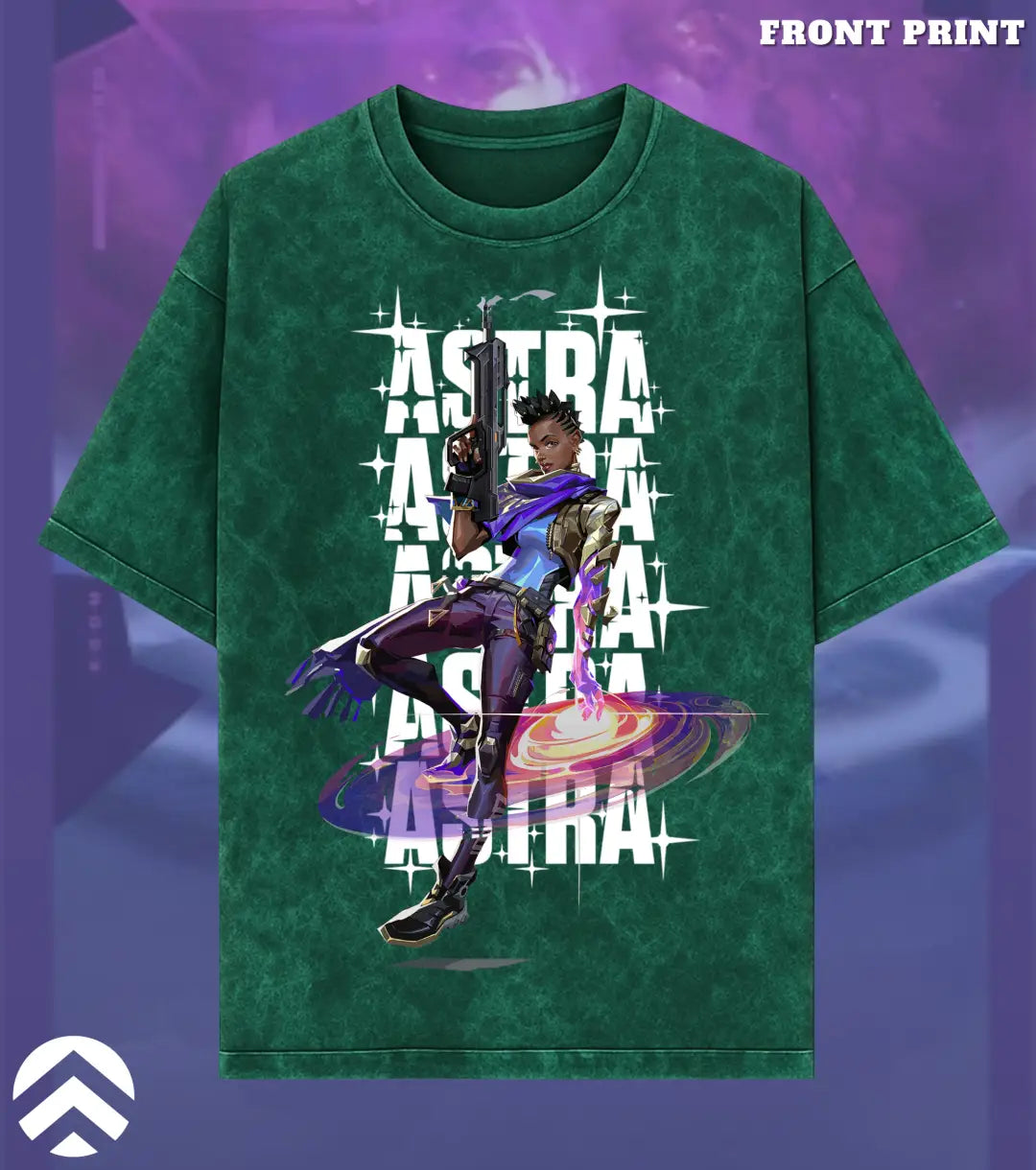 Astra – Cosmic Vision Valorant Acid Wash Tee | Bold Gamer Streetwear - Valorant