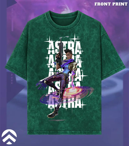 Astra – Cosmic Vision Valorant Acid Wash Tee | Bold Gamer Streetwear - Valorant