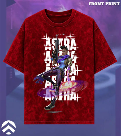 Astra – Cosmic Vision Valorant Acid Wash Tee | Bold Gamer Streetwear - Valorant