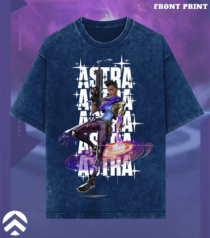 Astra – Cosmic Vision Valorant Acid Wash Tee | Bold Gamer Streetwear - Valorant