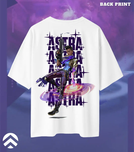 Astra – Cosmic Vision Valorant Oversized T Shirt | Bold Casual Energy - White / XS / 180GSM - Valorant