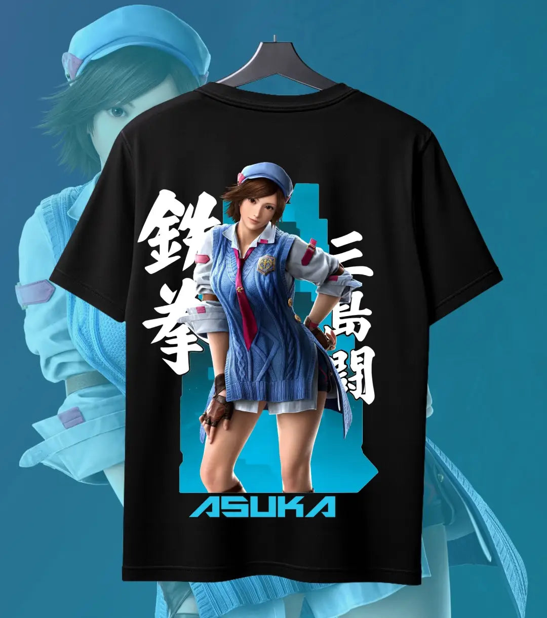 Asuka Kazama – The Street Fighter Spirit Tee - Back Print (Dual) / Black / S - Tekken