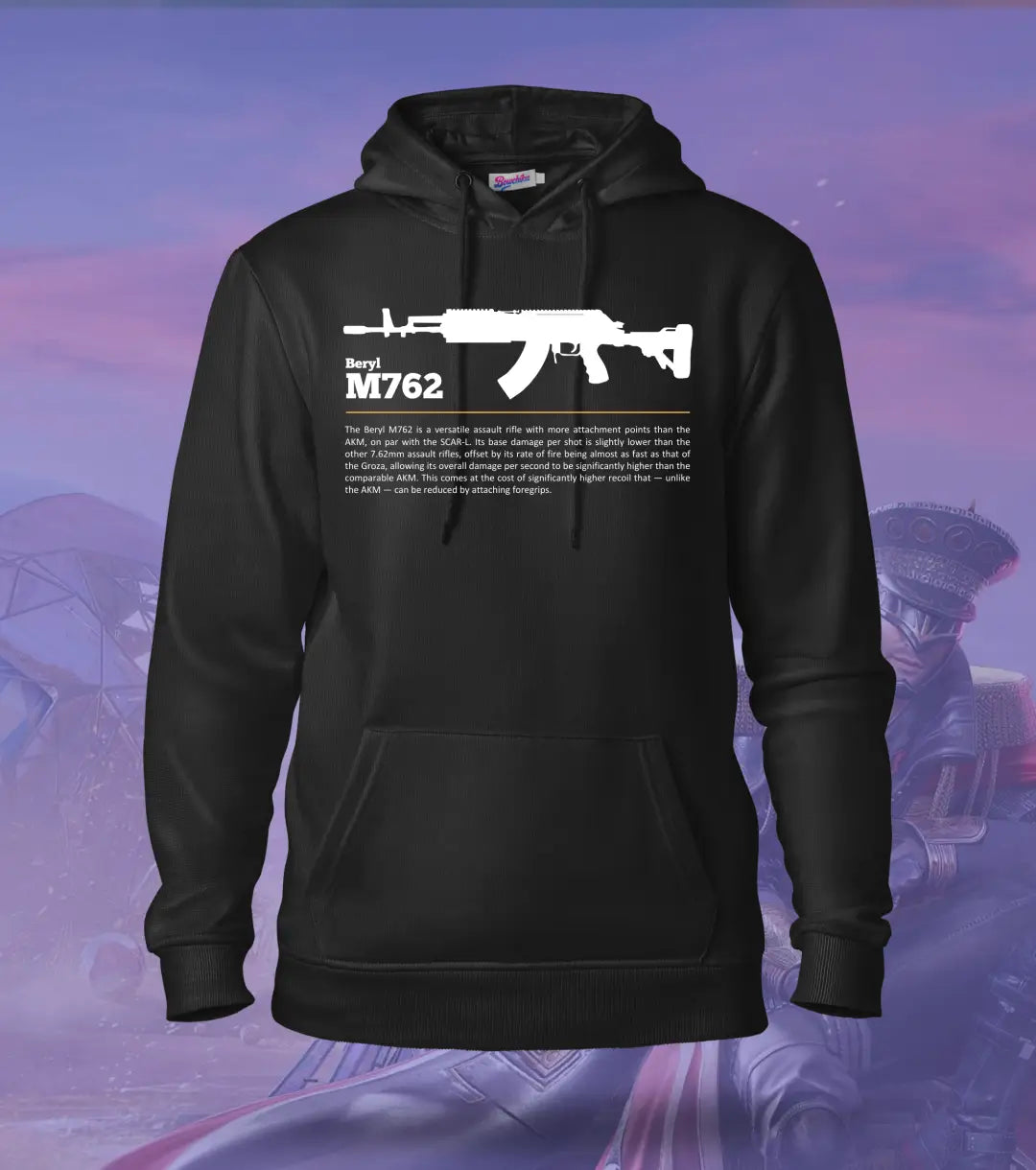 Beryl M762 Combat Hoodie – Winter Gamer Gear BGMI | 300 GSM Brushed Fleece - Black / XS / Regular - BGMI/PUBG