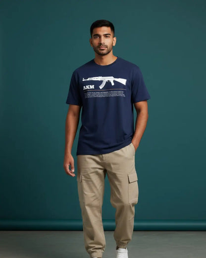 BGMI AKM Oversized T-Shirt – Hard-Hitting AR Streetwear | 240 GSM Heavyweight Gamer Tee - Navy / XS / 180GSM - Valorant