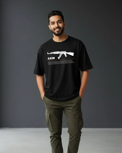 BGMI AKM T-Shirt | PUBG Assault Rifle Tee - S / Black - BGMI/PUBG