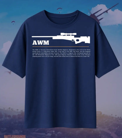 BGMI AWM Oversized T-Shirt – One-Shot Knockout | 240 GSM Heavyweight Gamer Tee - Valorant