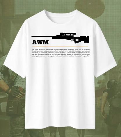 BGMI AWM Oversized T-Shirt – One-Shot Knockout | 240 GSM Heavyweight Gamer Tee - Valorant