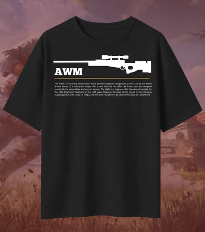 BGMI AWM Oversized T-Shirt – One-Shot Knockout | 240 GSM Heavyweight Gamer Tee - Valorant