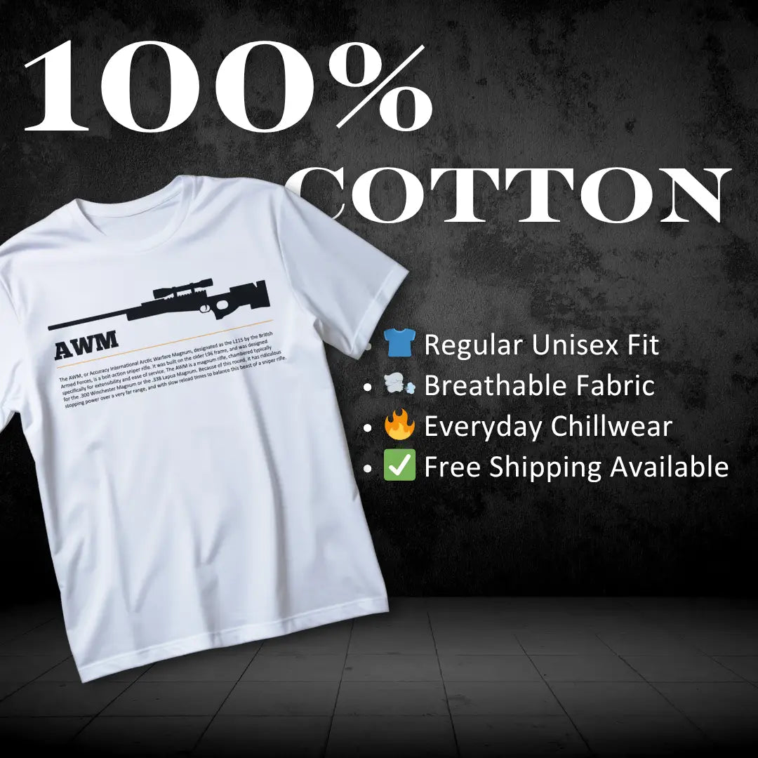 BGMI AWM T-Shirt | PUBG Sniper Rifle Graphic Tee - BGMI/PUBG