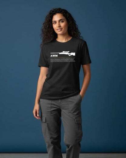 BGMI AWM T-Shirt | PUBG Sniper Rifle Graphic Tee - Black / S - BGMI/PUBG