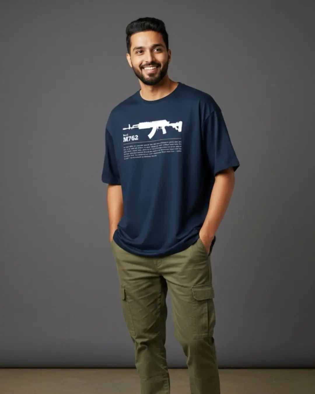 BGMI Beryl M762 T-Shirt | PUBG Spray King Tee - Navy / S - BGMI/PUBG