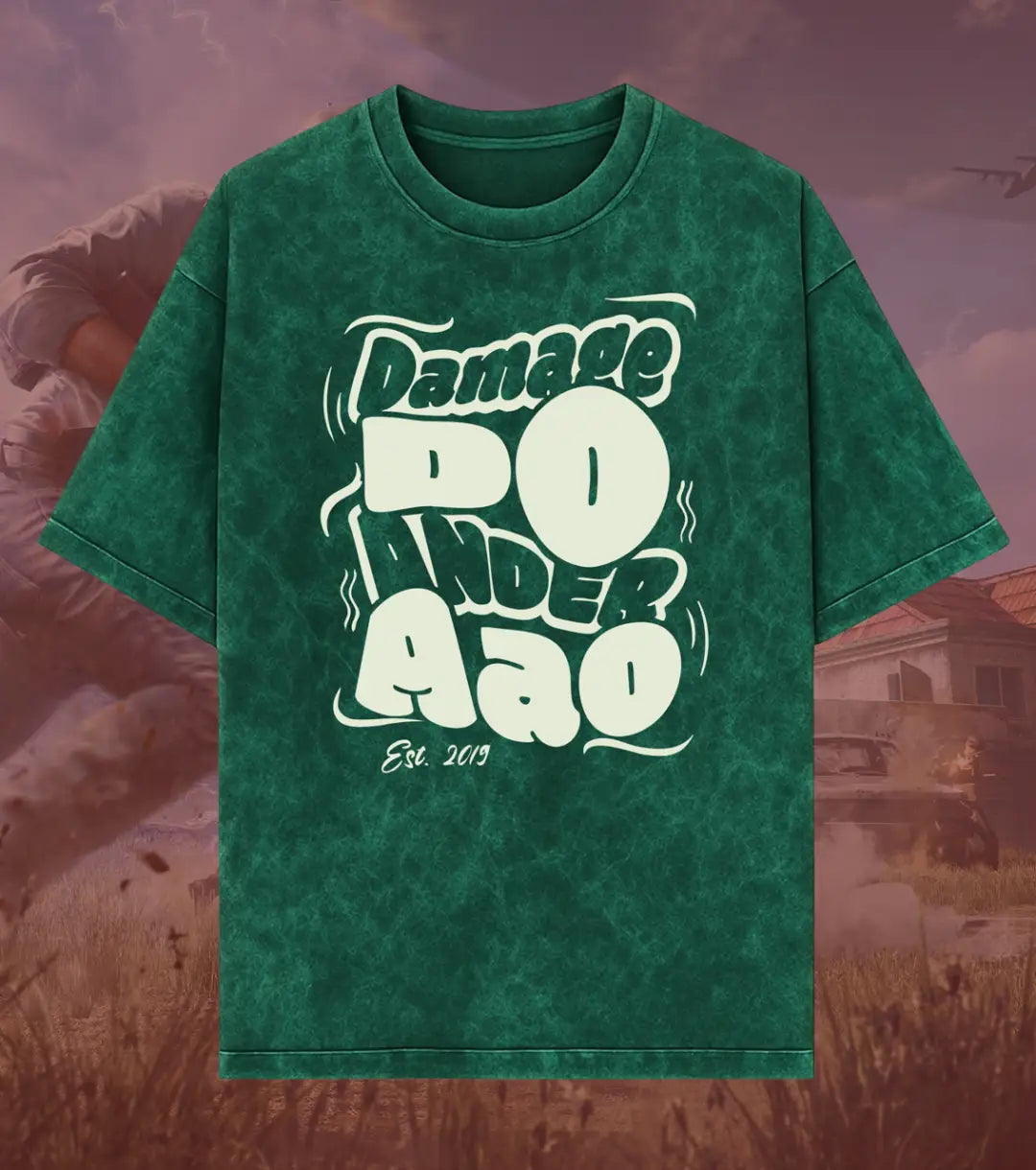 BGMI Damage Do Ander Aao – OG Punchline Acid Wash Oversized T-Shirt | 240 GSM Heavyweight Tee - BGMI/PUBG