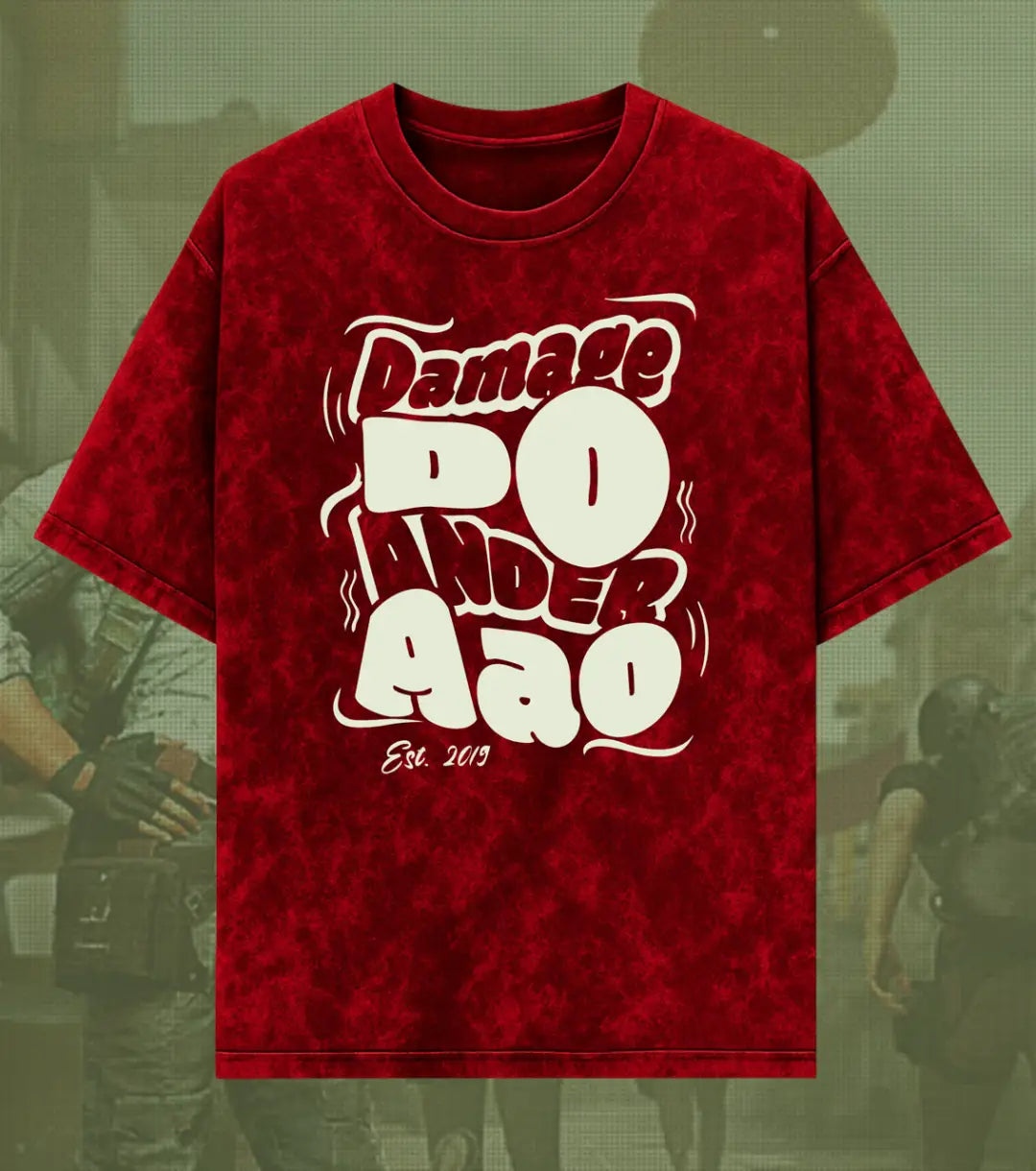 BGMI Damage Do Ander Aao – OG Punchline Acid Wash Oversized T-Shirt | 240 GSM Heavyweight Tee - BGMI/PUBG