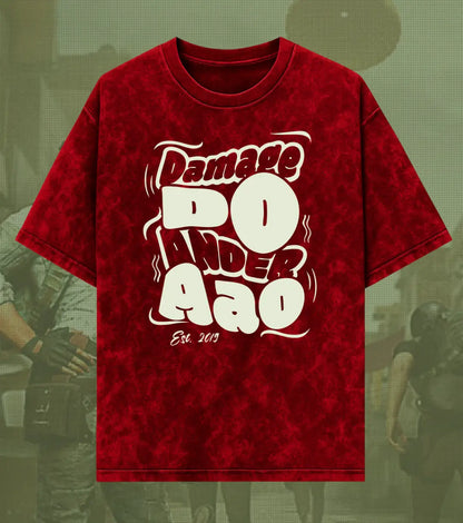 BGMI Damage Do Ander Aao – OG Punchline Acid Wash Oversized T-Shirt | 240 GSM Heavyweight Tee - BGMI/PUBG