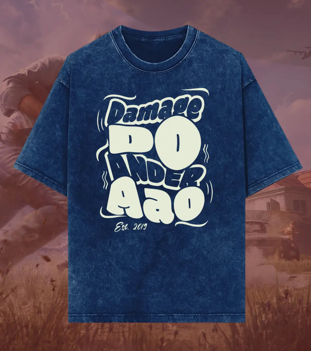 BGMI Damage Do Ander Aao – OG Punchline Acid Wash Oversized T-Shirt | 240 GSM Heavyweight Tee - BGMI/PUBG