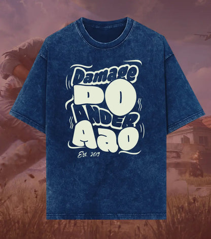 BGMI Damage Do Ander Aao – OG Punchline Acid Wash Oversized T-Shirt | 240 GSM Heavyweight Tee - BGMI/PUBG
