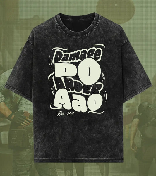 BGMI Damage Do Ander Aao – OG Punchline Acid Wash Oversized T-Shirt | 240 GSM Heavyweight Tee - BGMI/PUBG