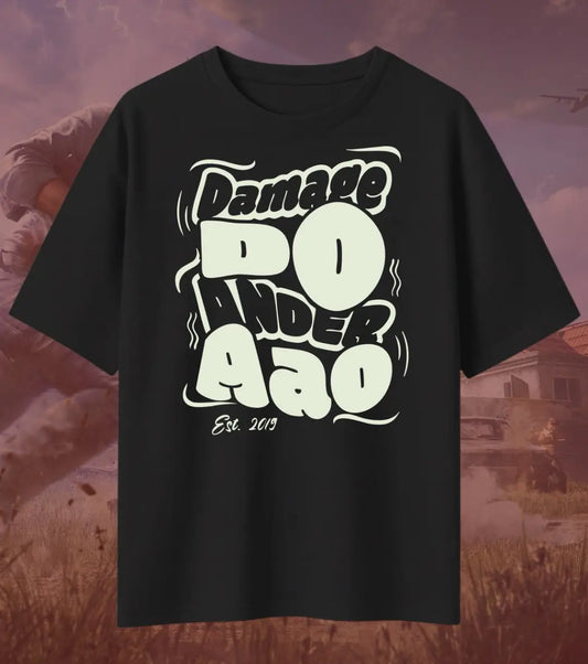 BGMI Damage Do Under Aao Oversized T-Shirt – OG Energy Drop | 240 GSM Heavyweight Gamer Tee - Valorant