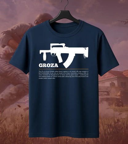 BGMI Groza T-Shirt | PUBG Drop Weapon Graphic Tee - BGMI/PUBG