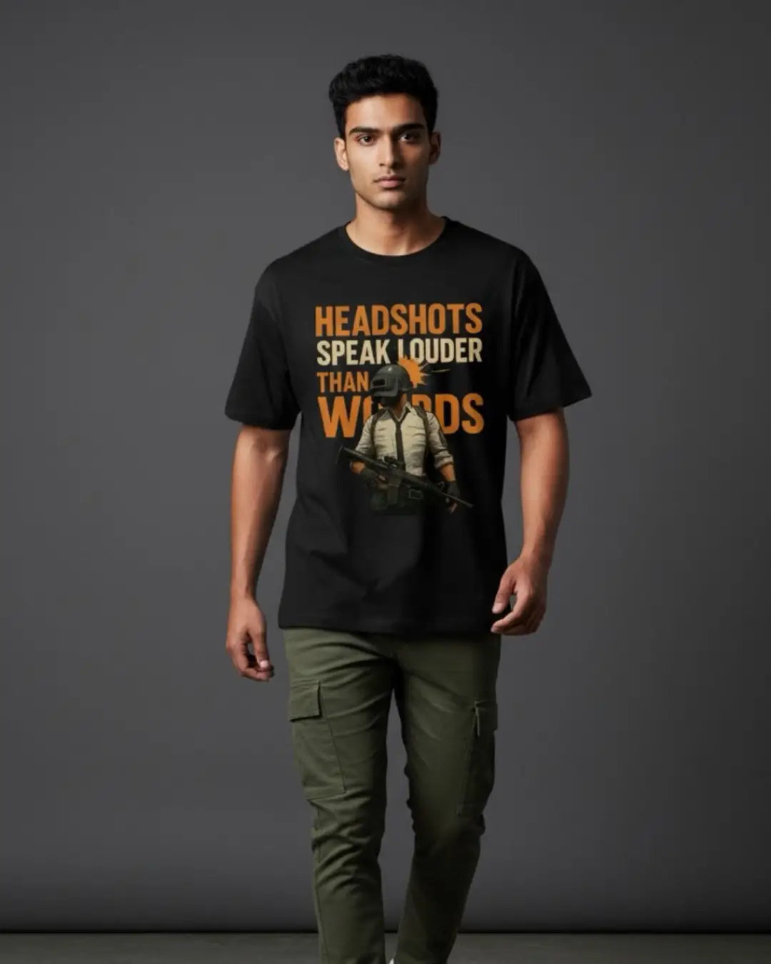 BGMI Headshot T-Shirt | PUBG Battle Royale Gamer Tee - S / Black - BGMI/PUBG