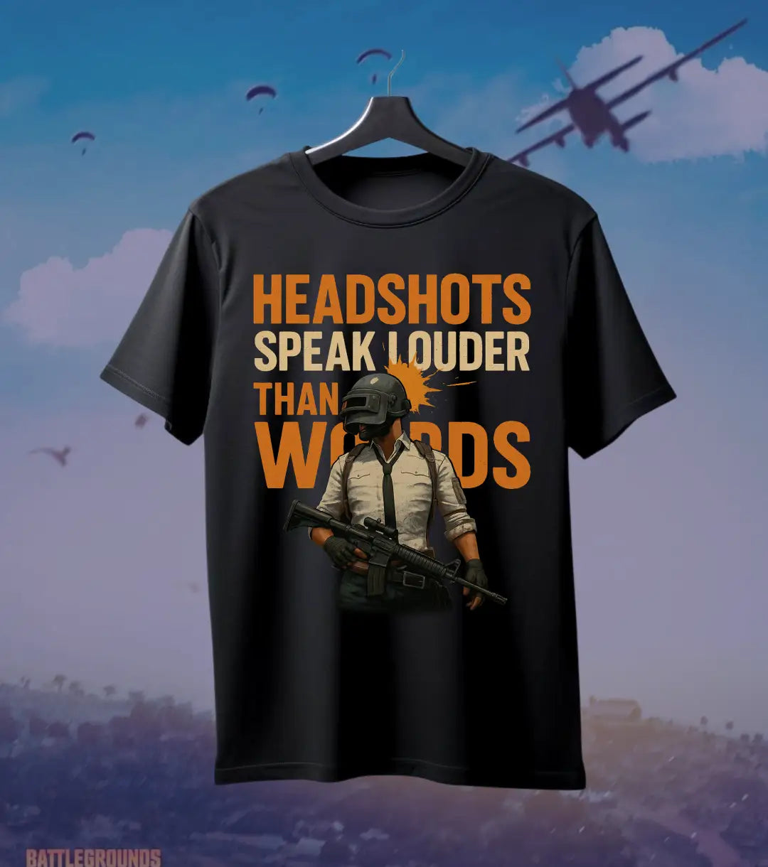 BGMI Headshot T-Shirt | PUBG Battle Royale Gamer Tee - S / Maroon - BGMI/PUBG