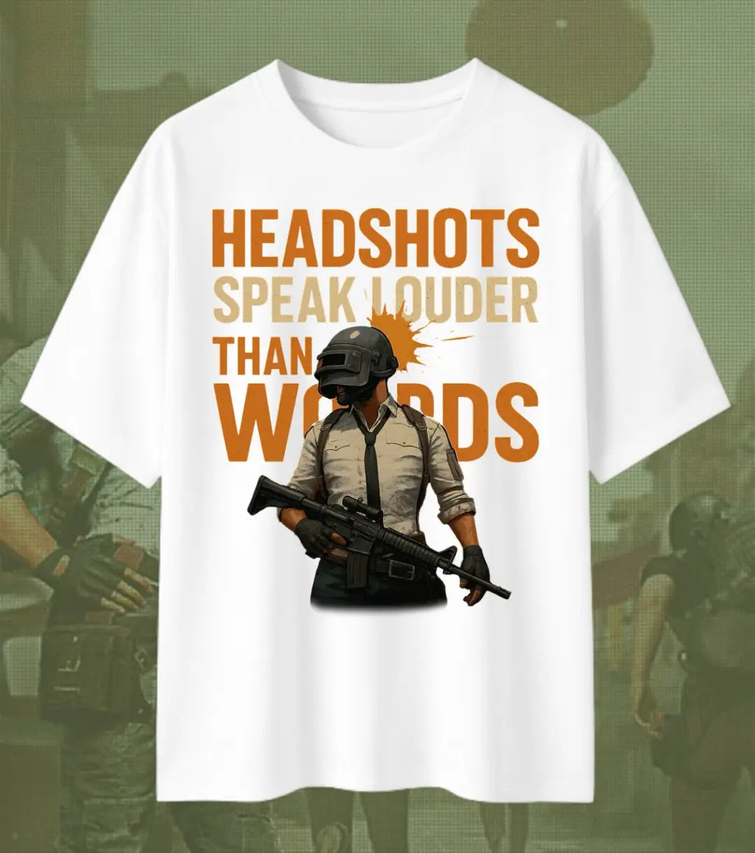 BGMI Headshots Speak Louder Than Words Oversized T-Shirt – Clutch Gamer Tee | 240 GSM Heavyweight Gamer Tee - Valorant