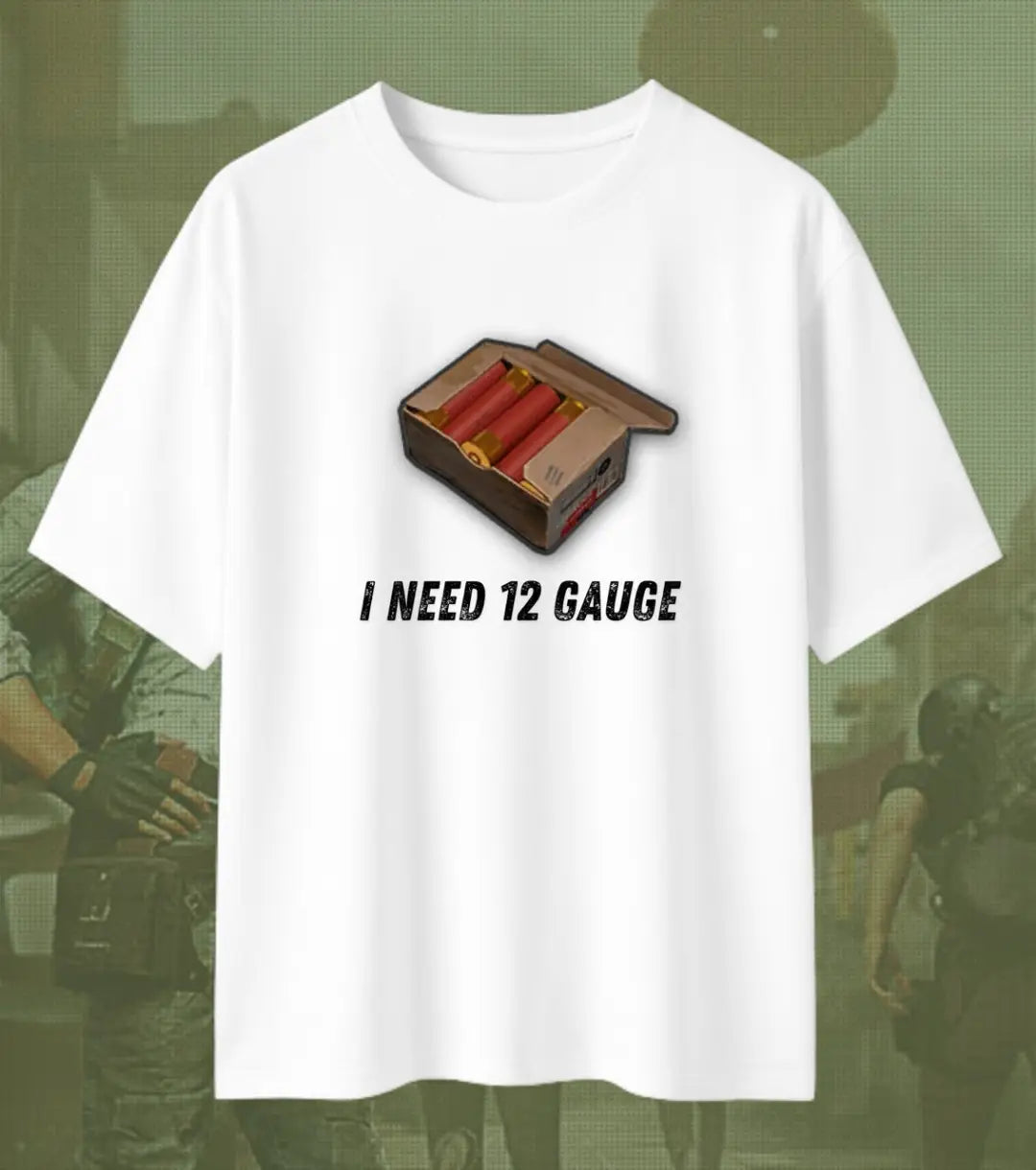 BGMI I Need Ammo Oversized T-Shirt – Squad Loot Meme Tee | 240 GSM Heavyweight Gamer Tee - BGMI/PUBG