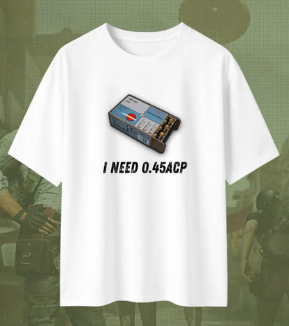 BGMI I Need Ammo Oversized T-Shirt – Squad Loot Meme Tee | 240 GSM Heavyweight Gamer Tee - BGMI/PUBG