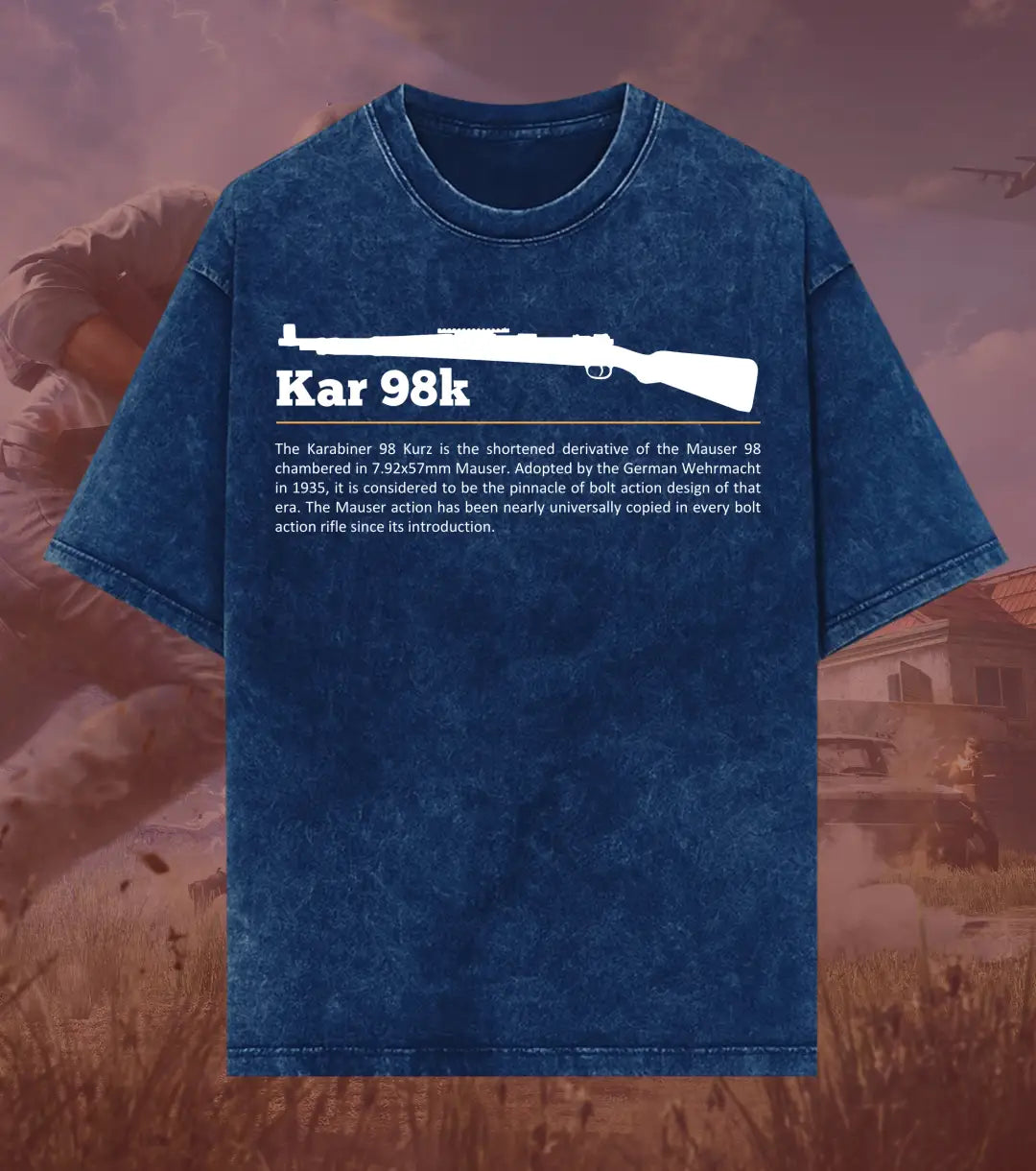 BGMI Kar98k – Marksman Legend Acid Wash Oversized T-Shirt | 240 GSM Heavyweight Tee - BGMI/PUBG