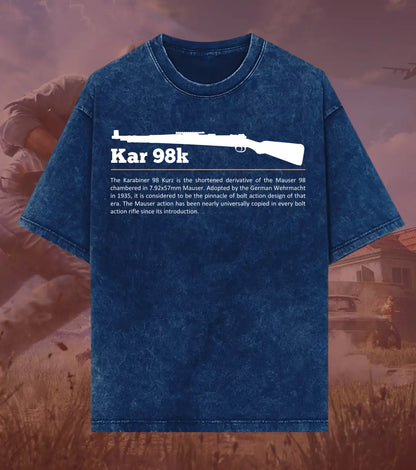 BGMI Kar98k – Marksman Legend Acid Wash Oversized T-Shirt | 240 GSM Heavyweight Tee - BGMI/PUBG