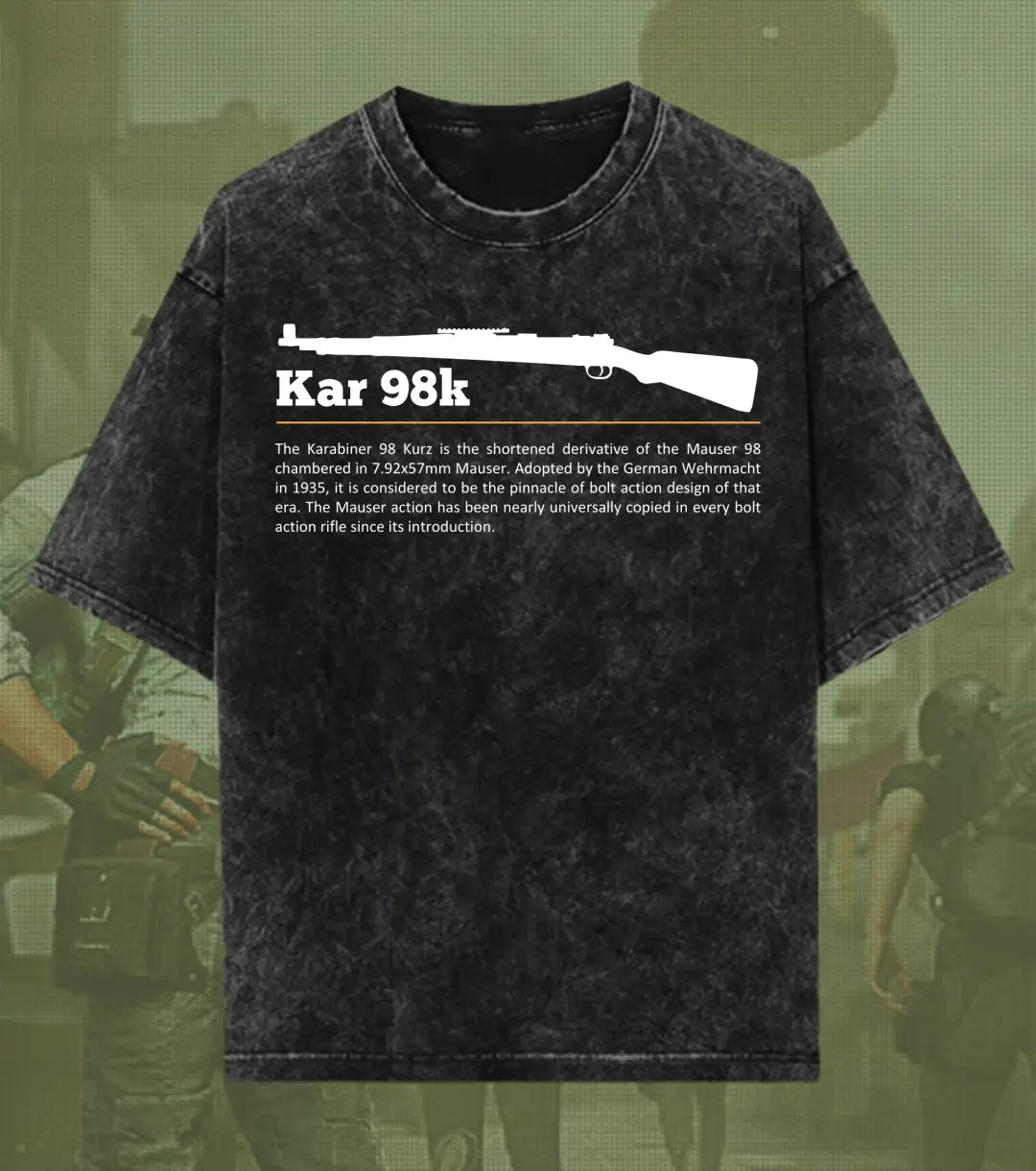 BGMI Kar98k – Marksman Legend Acid Wash Oversized T-Shirt | 240 GSM Heavyweight Tee - BGMI/PUBG