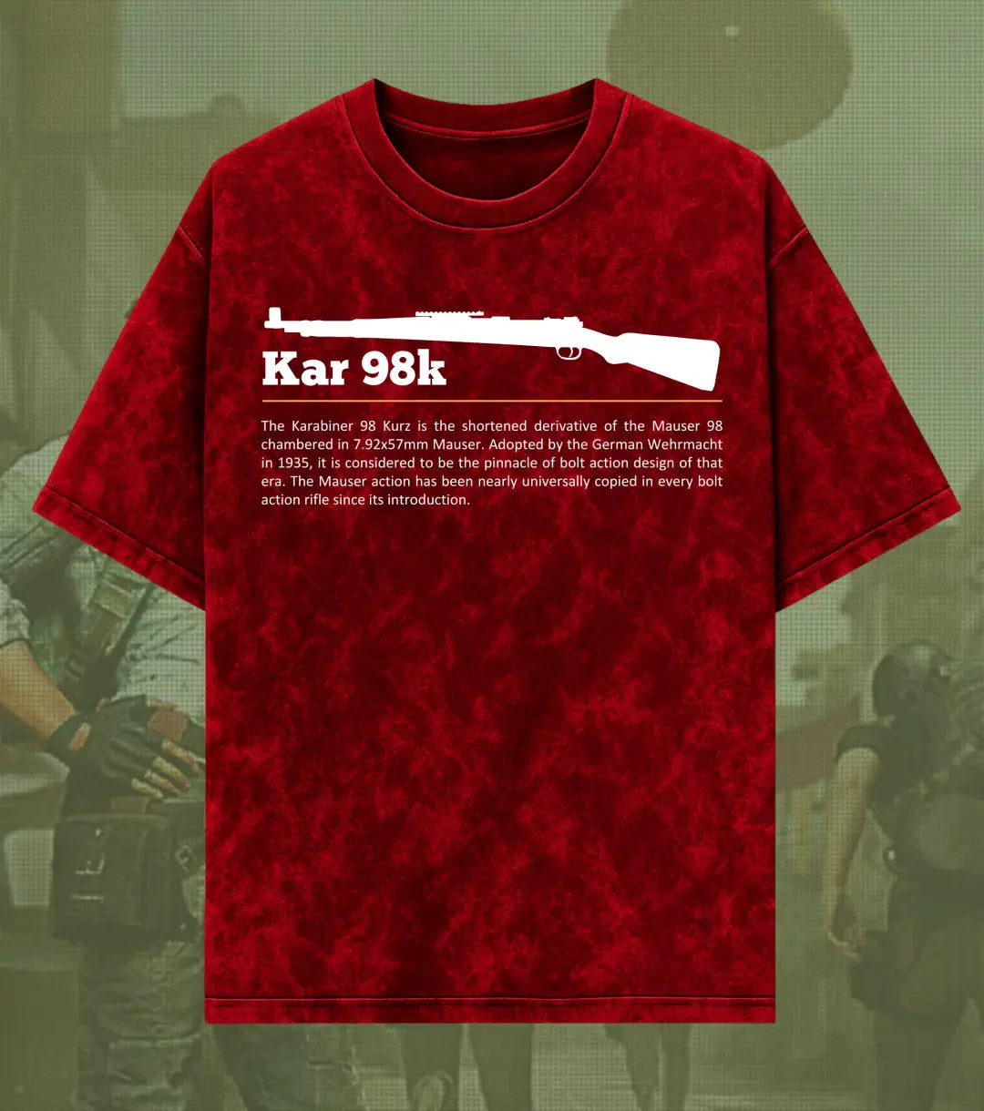 BGMI Kar98k – Marksman Legend Acid Wash Oversized T-Shirt | 240 GSM Heavyweight Tee - BGMI/PUBG