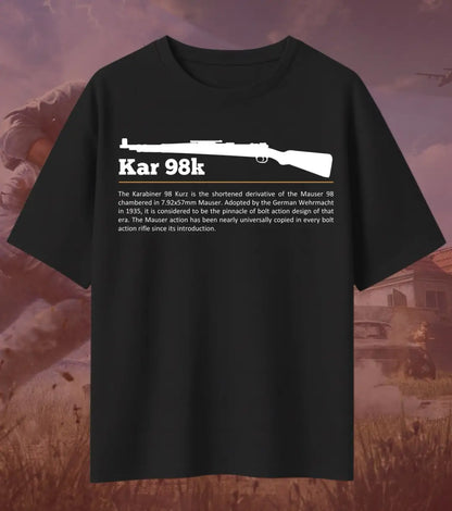 BGMI Kar98k Oversized T-Shirt – Classic Sniper Legend | 240 GSM Heavyweight Gamer Tee - Valorant