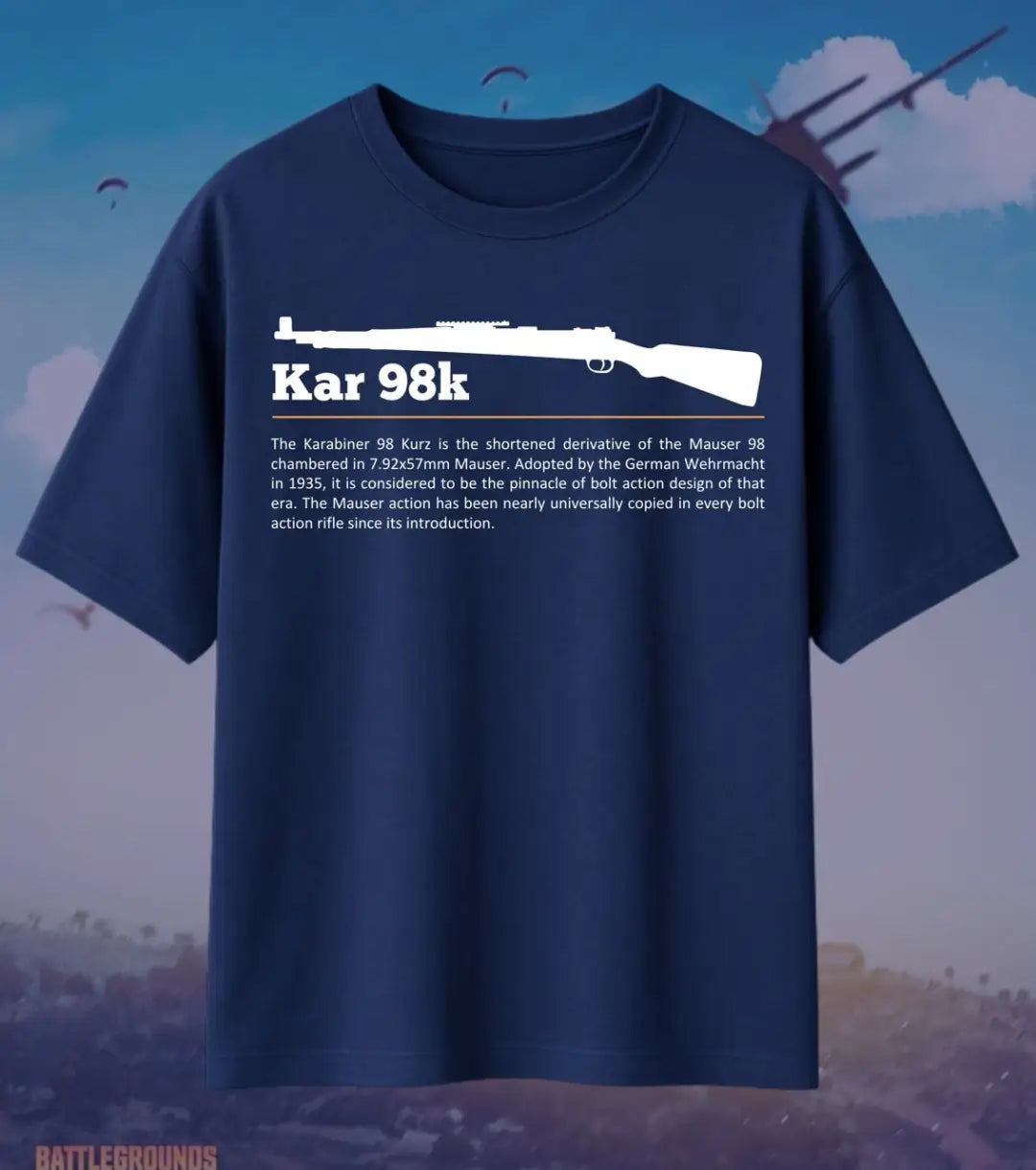 BGMI Kar98k Oversized T-Shirt – Classic Sniper Legend | 240 GSM Heavyweight Gamer Tee - Valorant