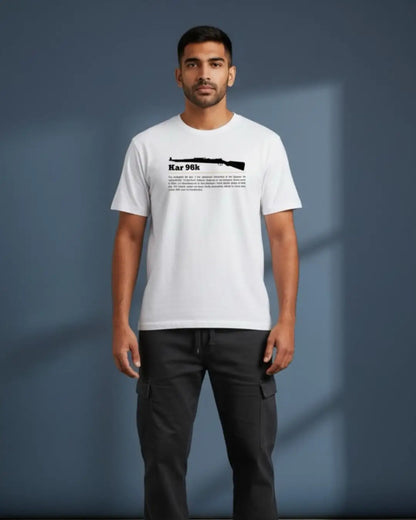 BGMI Kar98k T-Shirt | PUBG Bolt-Action Sniper Tee - White / S - BGMI/PUBG