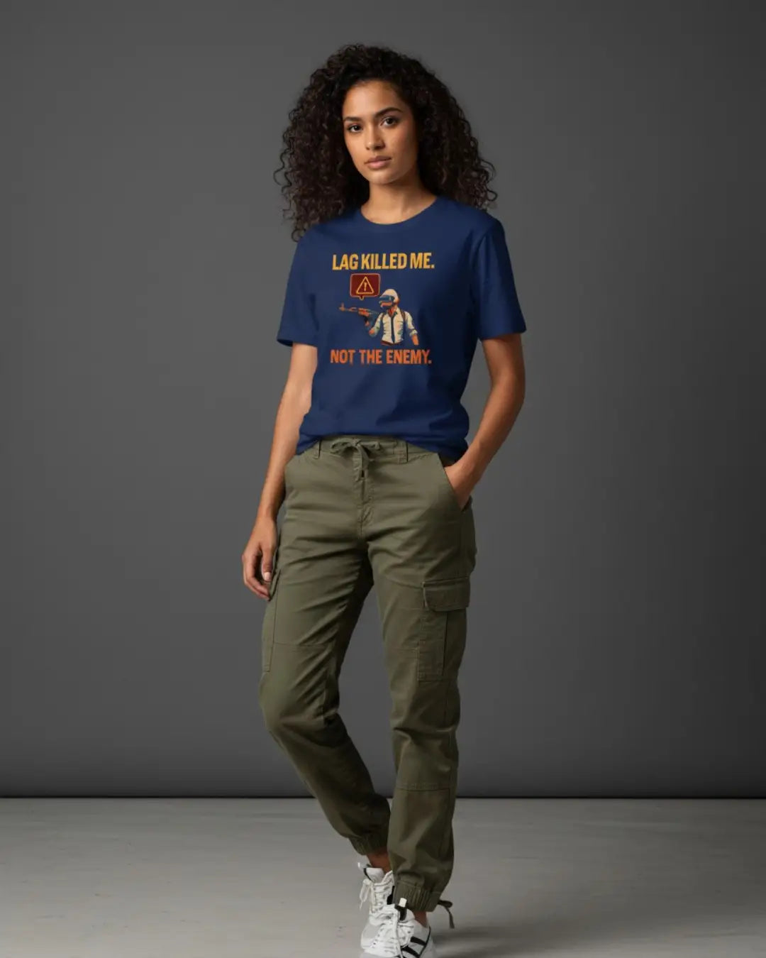 BGMI Lag Killed Me Oversized T-Shirt – Gamer Meme Tee | 240 GSM Heavyweight Gamer Tee - Navy / XS / 180GSM - Valorant