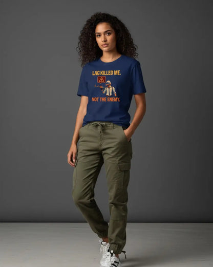 BGMI Lag Killed Me Oversized T-Shirt – Gamer Meme Tee | 240 GSM Heavyweight Gamer Tee - Navy / XS / 180GSM - Valorant