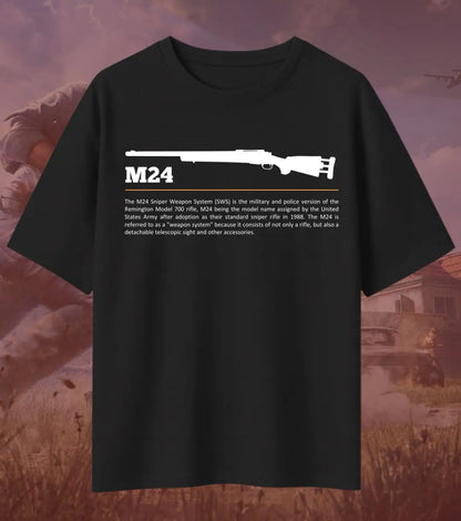 BGMI M24 Oversized T-Shirt – Clean Bolt-Action Aim | 240 GSM Heavyweight Gamer Tee - Valorant