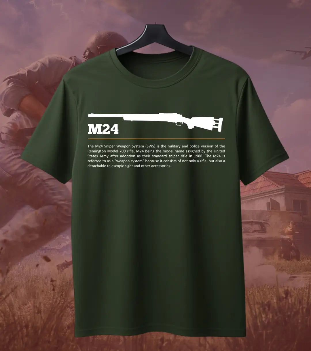 BGMI M24 T-Shirt | PUBG Sniper Rifle Graphic Tee - BGMI/PUBG