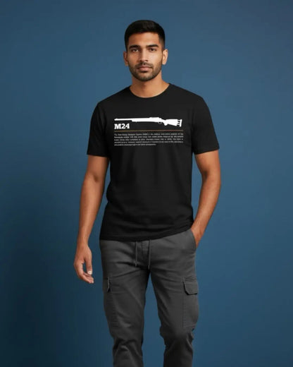 BGMI M24 T-Shirt | PUBG Sniper Rifle Graphic Tee - Black / S - BGMI/PUBG