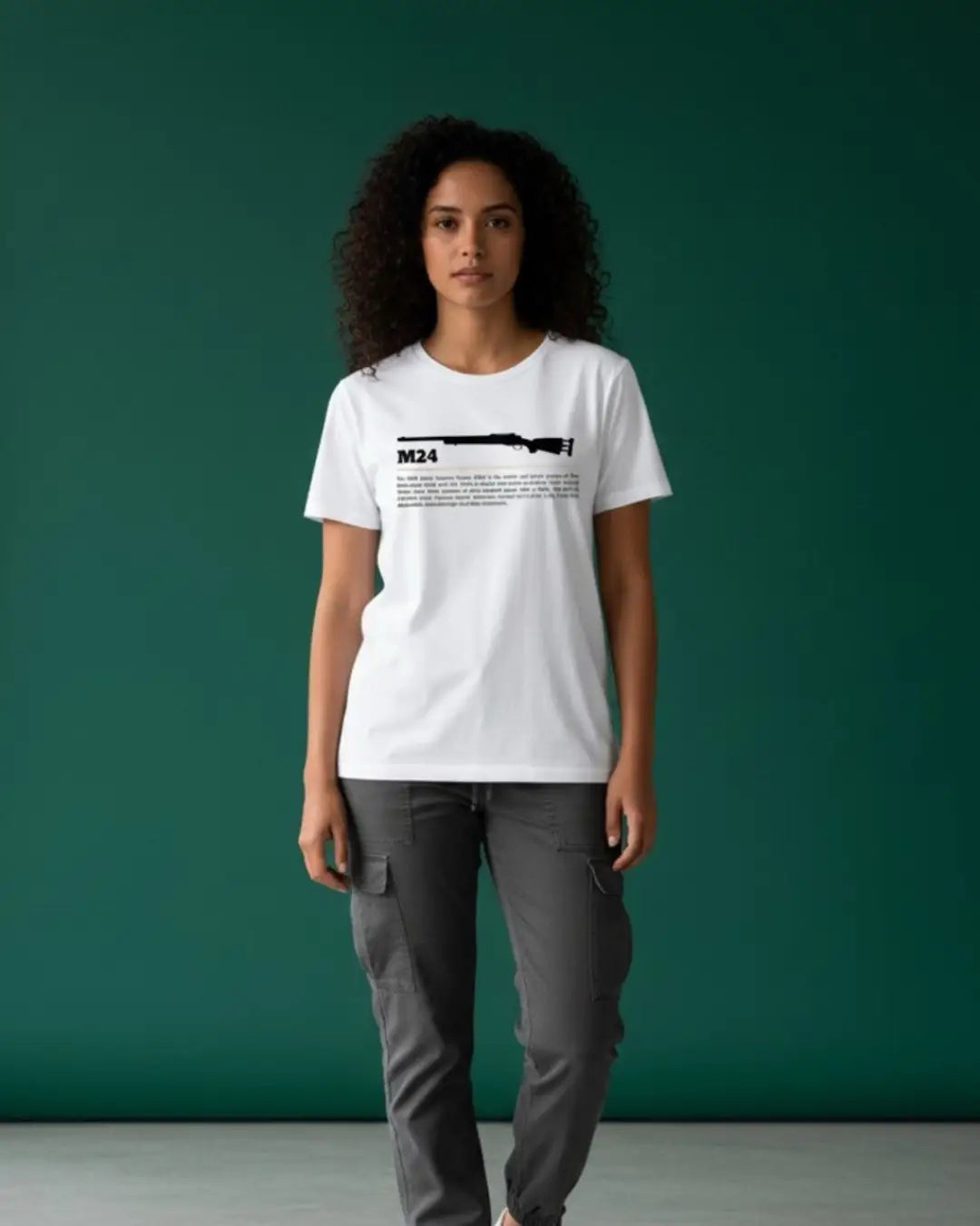 BGMI M24 T-Shirt | PUBG Sniper Rifle Graphic Tee - White / S - BGMI/PUBG