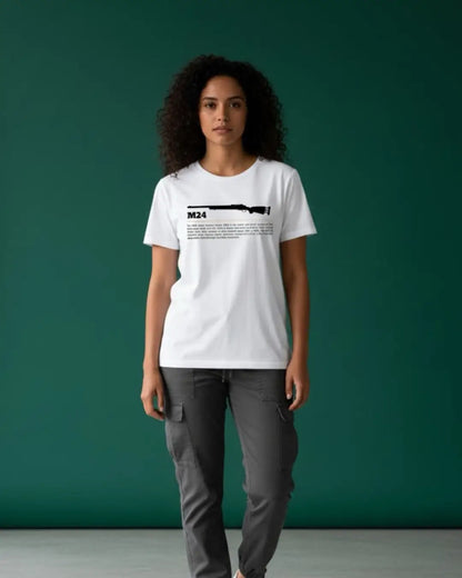 BGMI M24 T-Shirt | PUBG Sniper Rifle Graphic Tee - White / S - BGMI/PUBG