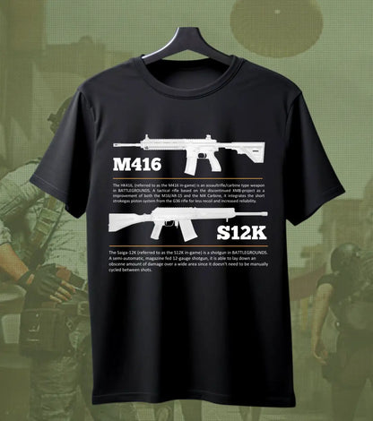 BGMI M4 Combo T-Shirt | PUBG Battle Royale Weapon Tee - BGMI/PUBG