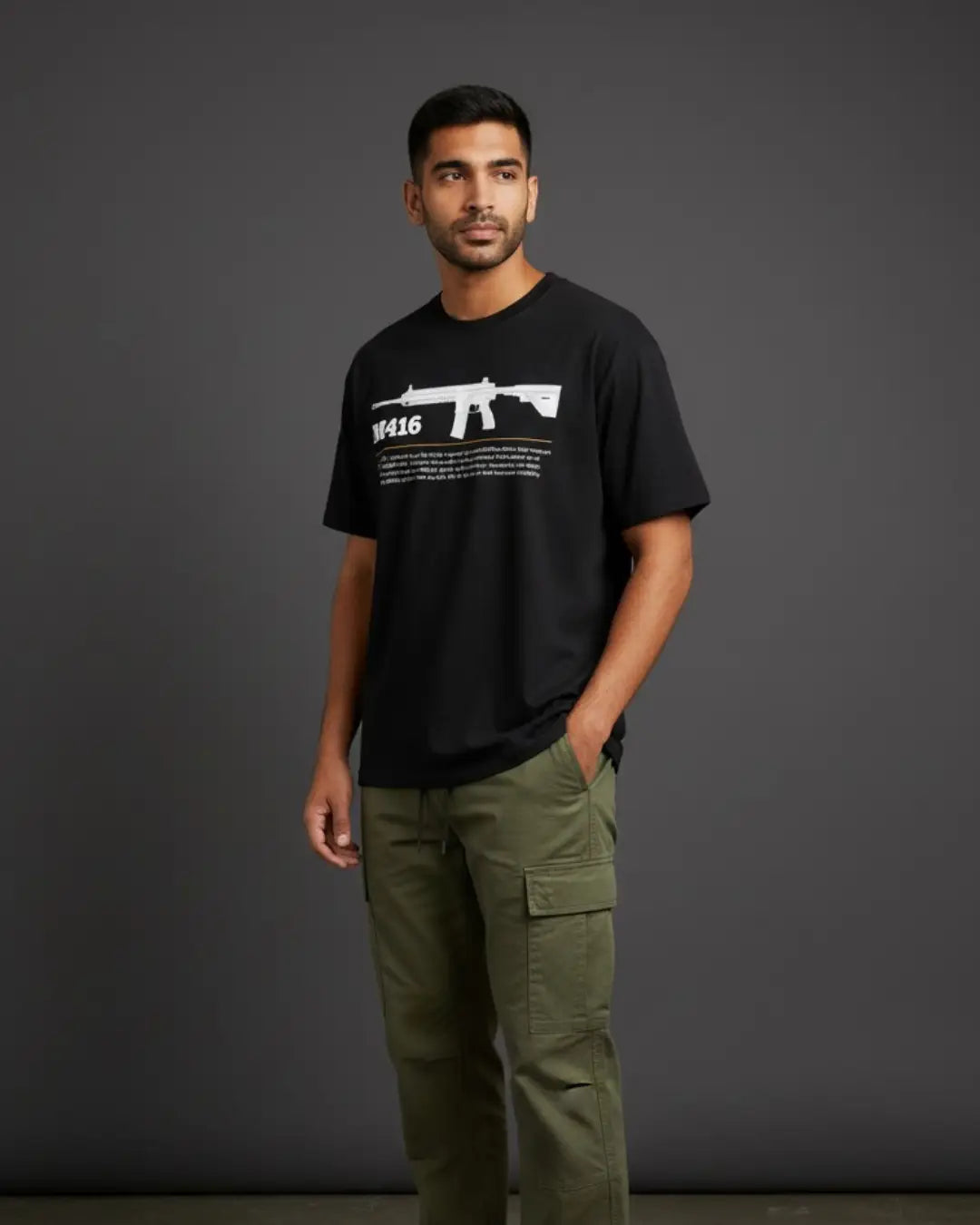 BGMI M416 Oversized T-Shirt – Meta Spray King | 240 GSM Heavyweight Gamer Tee - Black / XS / 180GSM - Valorant