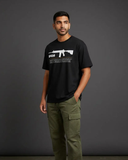 BGMI M416 Oversized T-Shirt – Meta Spray King | 240 GSM Heavyweight Gamer Tee - Black / XS / 180GSM - Valorant
