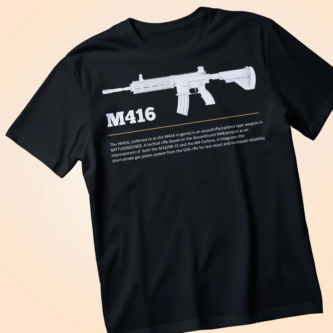 BGMI M416 T-Shirt | PUBG Tactical Assault Rifle Tee - BGMI/PUBG