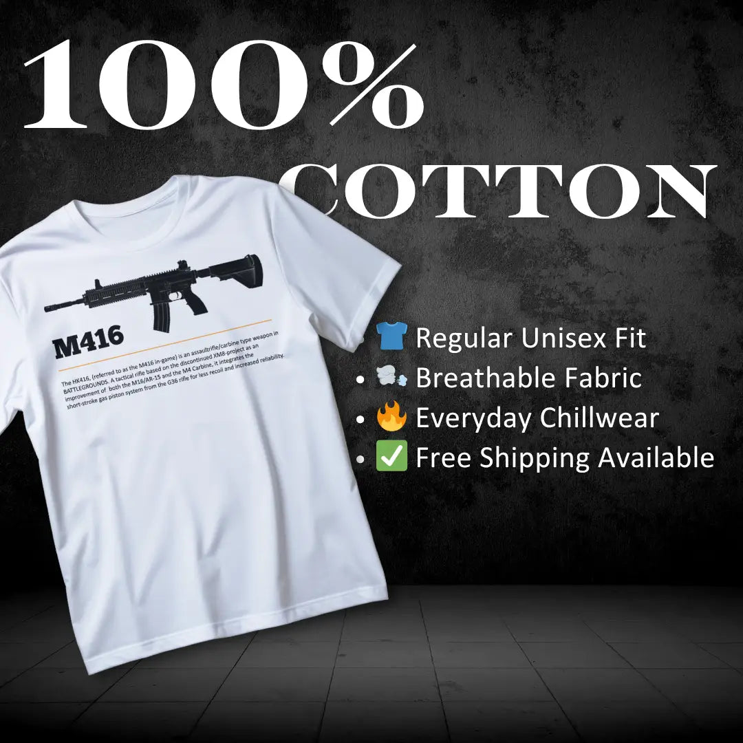 BGMI M416 T-Shirt | PUBG Tactical Assault Rifle Tee - BGMI/PUBG
