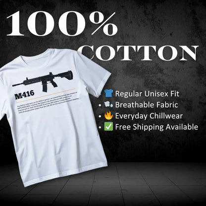 BGMI M416 T-Shirt | PUBG Tactical Assault Rifle Tee - BGMI/PUBG